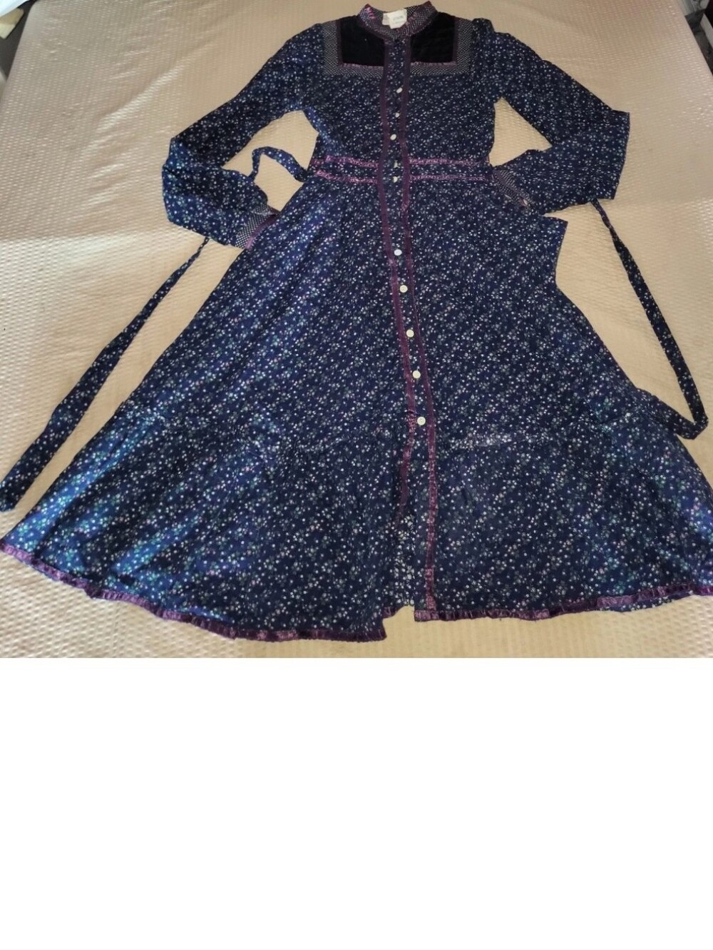 Vintage Gunne 70s Sax By Jessica McClintock Prairie Dress Button Down Dress Sz 2